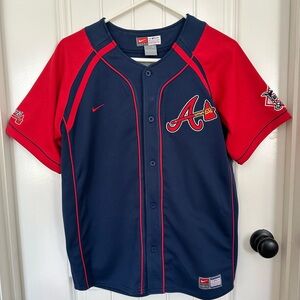 Nike MLB Blue Braves Jersey Athletic Mesh